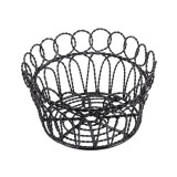 Basket Containers Steel Round Shape Black Ø19x10cm (1 Unit) 