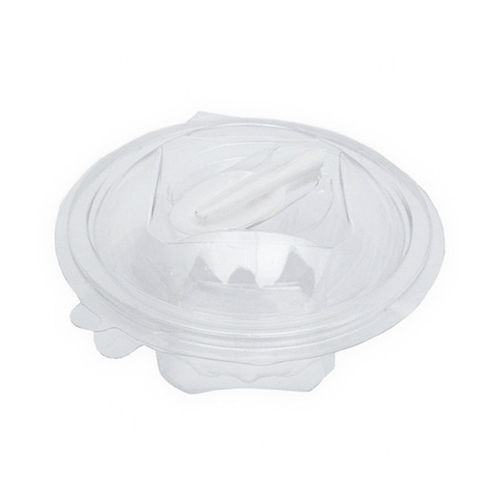 Plastic Salad Bowl APET Round shape with Spoon 250ml Ø12cm (360 Units)