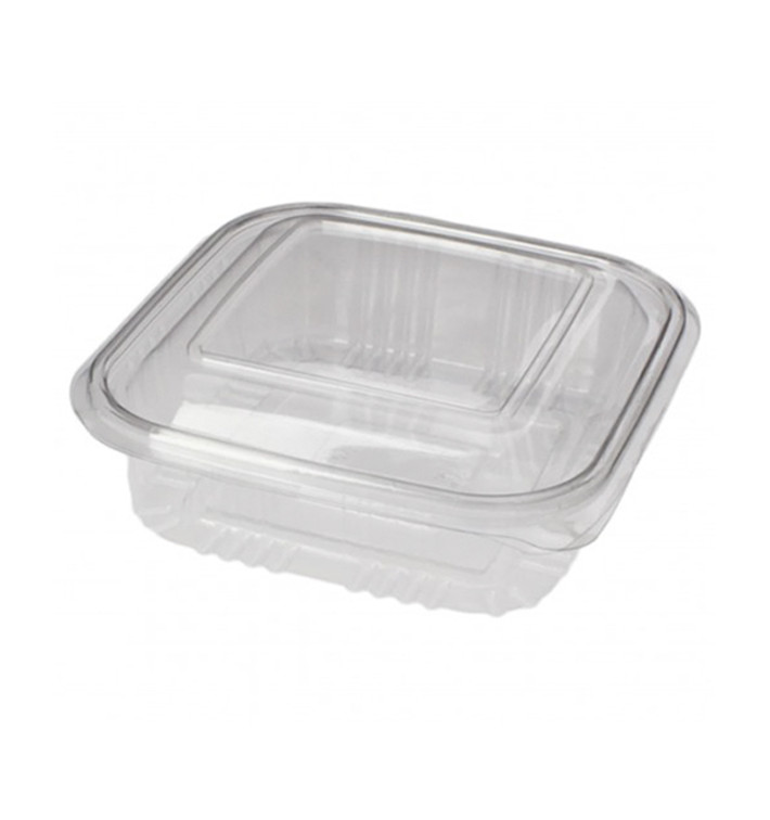 Plastic Hinged Deli Container PET Square shape 370ml (900 Units)