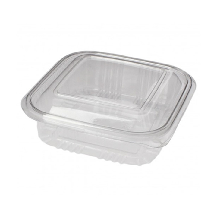 Plastic Hinged Deli Container PET Square shape 370ml (900 Units)