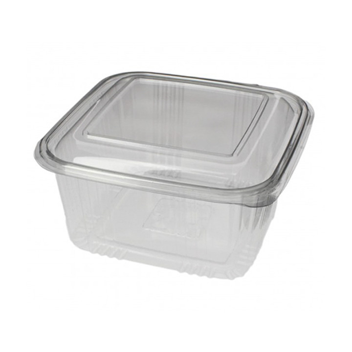 Plastic Hinged Deli Container PET Square shape 1000ml (600 Units)