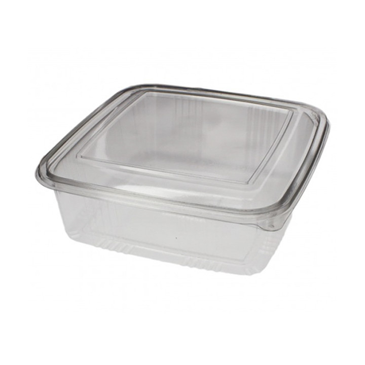 Plastic Hinged Deli Container PET Square shape 1500ml (50 Units) 