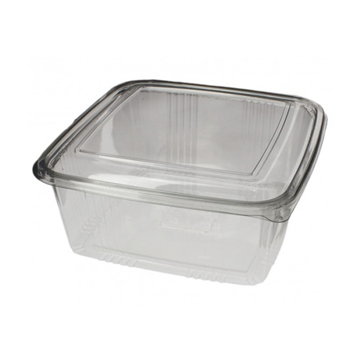 Plastic Hinged Deli Container PET Square shape 2000ml (50 Units) 