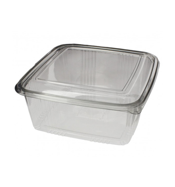 Plastic Hinged Deli Container PET Square shape 2000ml (200 Units)