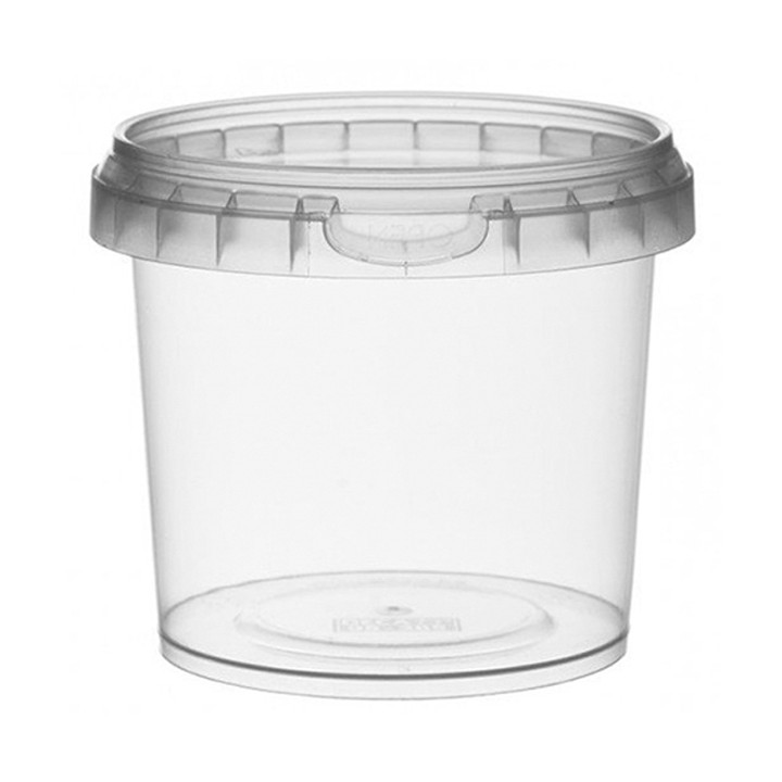 Plastic Deli Container with Plastic Lid PP Tamper-Evident 365 ml Ø9,5 (24 Units)