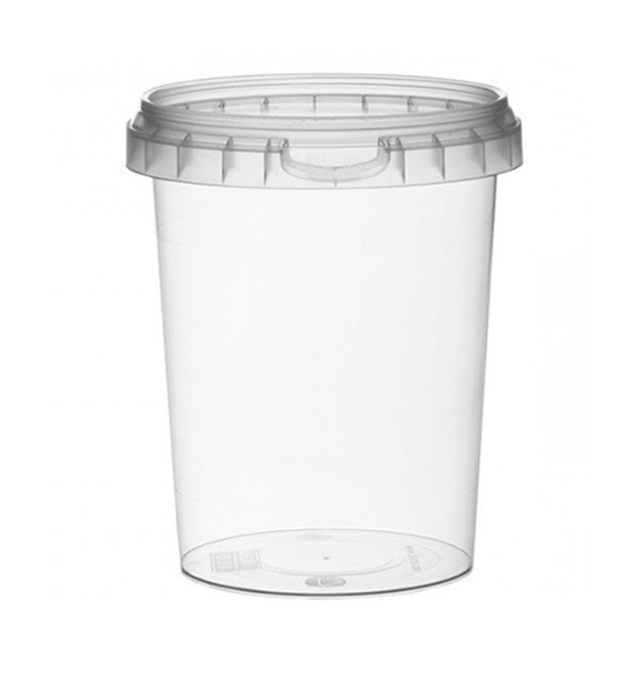 Plastic Deli Container with Plastic Lid PP Tamper-Evident 520 ml Ø9,5 (380 Units)