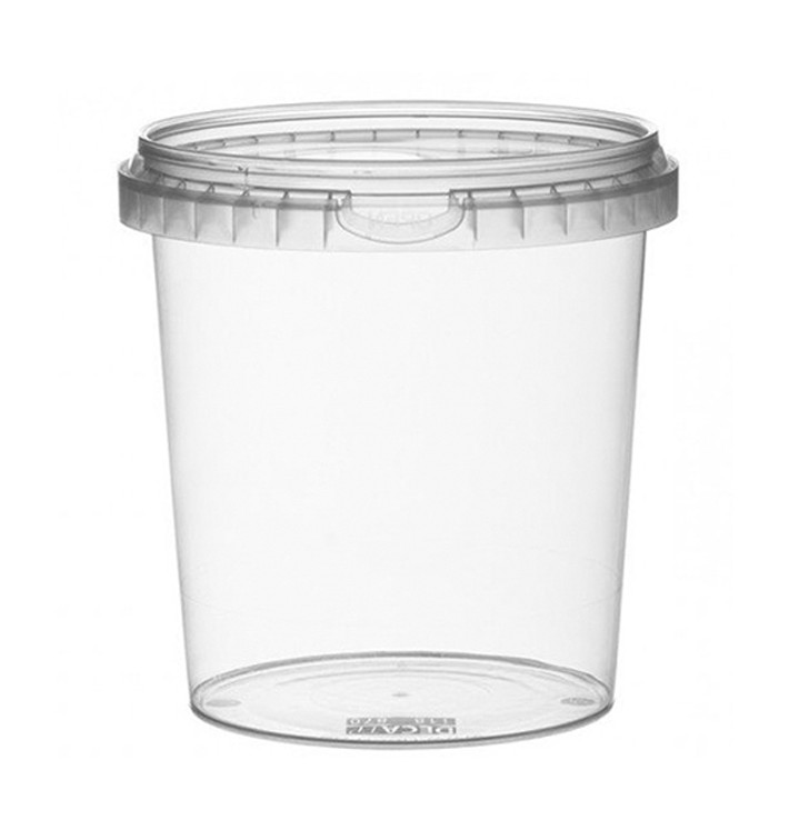 Plastic Deli Container with Plastic Lid PP Tamper-Evident 870 ml Ø11,8 (19 Units)