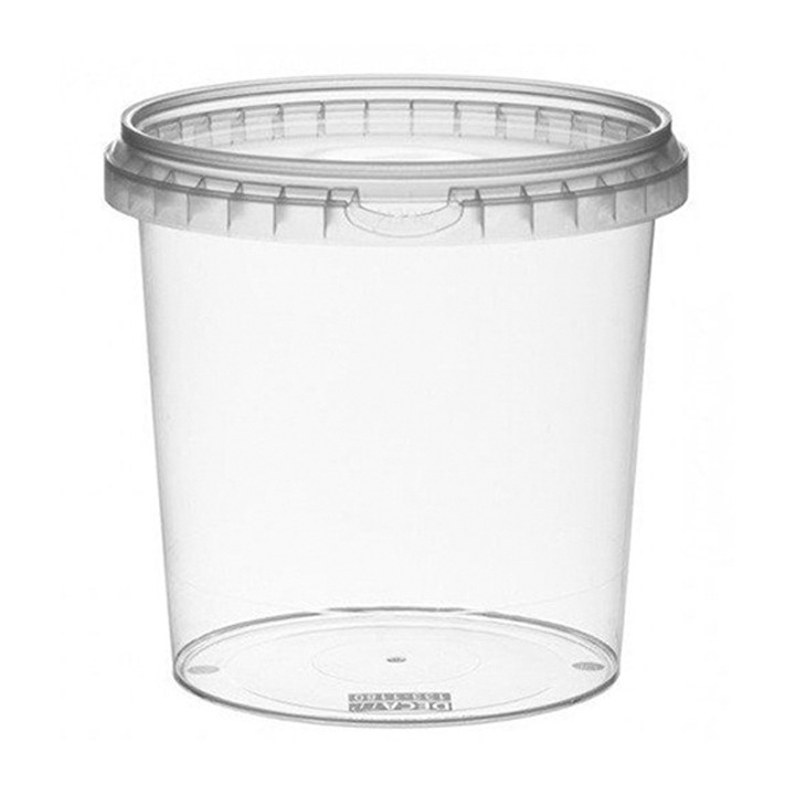 Plastic Deli Container with Plastic Lid PP Tamper-Evident 1180 ml Ø13,3 (18 Units)