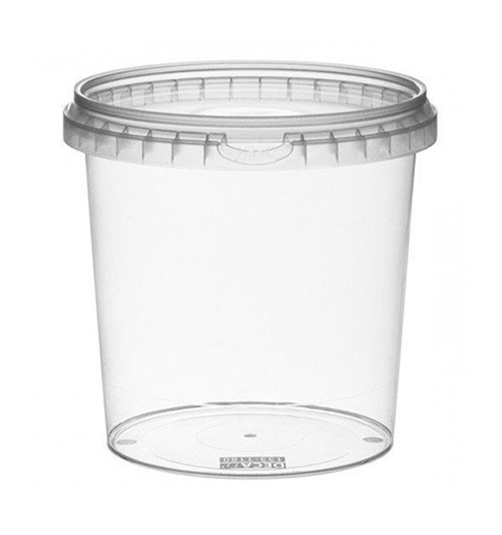 Plastic Deli Container with Plastic Lid PP Tamper-Evident 1180 ml Ø13,3 (180 Units)