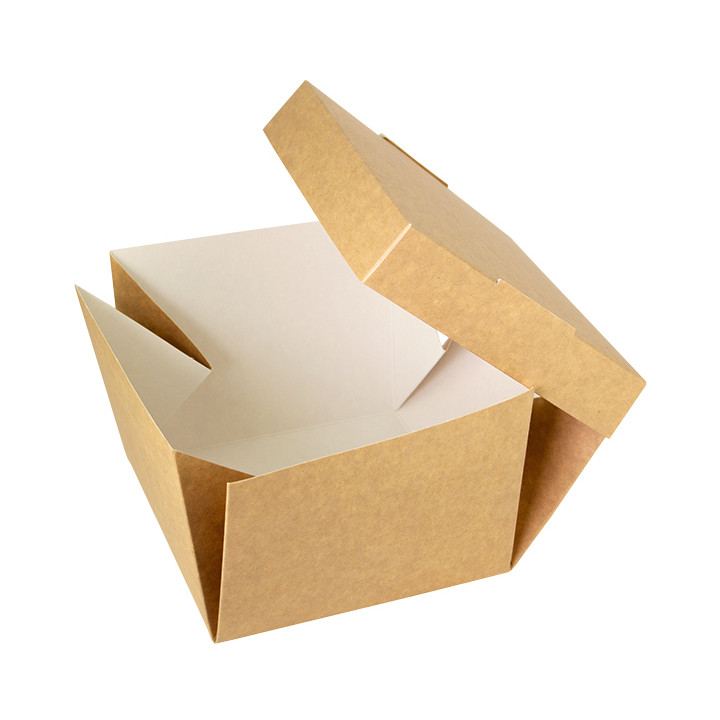 Gourmet Burger Box Kraft 13x13x10cm (25 Units)