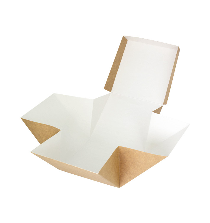 Gourmet Burger Box Kraft 13x13x13cm (25 Units)