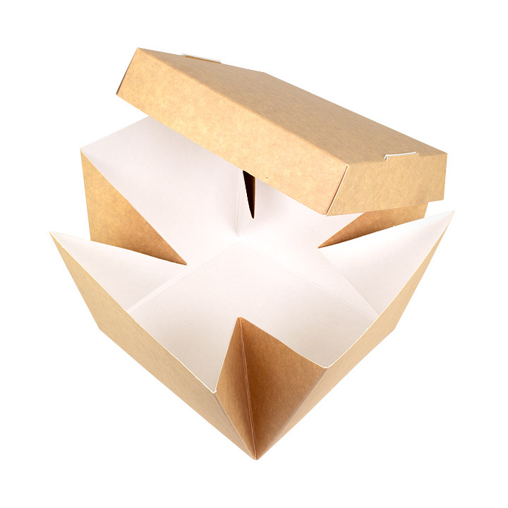 Gourmet Burger Box Kraft 13x13x13cm (25 Units)