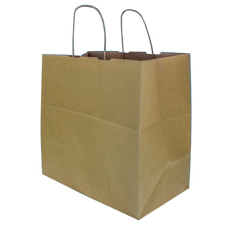 Paper Bag with Handles Kraft Brown 115g/m² 31+20x32cm (200 Units)