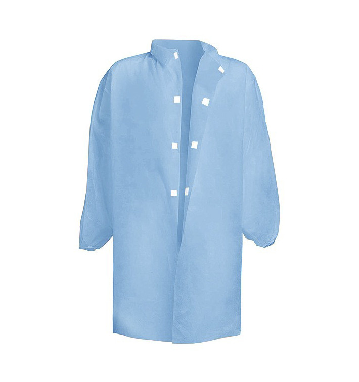 Industrial Lab Coat TST PP Velcro Blue XL 35gr (100 Units)