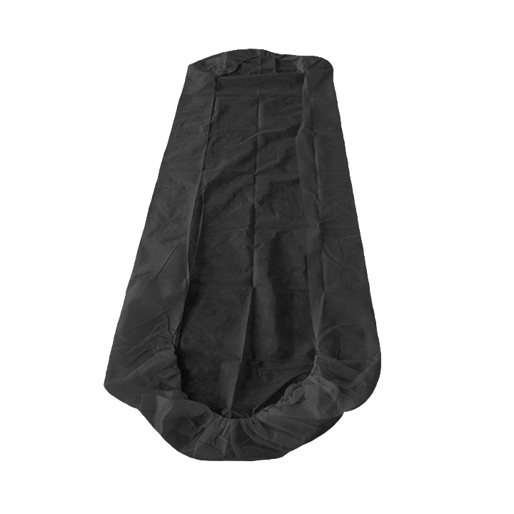 Disposable Plastic Bed Sheet Adjustable Plus PP "TST" Black 95x220cm (100 Units)