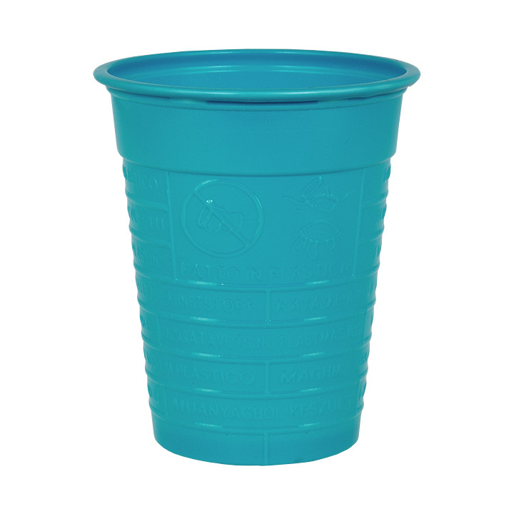 Plastic Cup PS Turquoise 200ml Ø7cm (50 Units) 