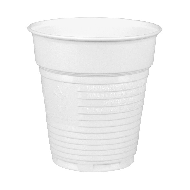 Plastic Cup PS Vending White 166ml Ø7,0cm (100 Units)  