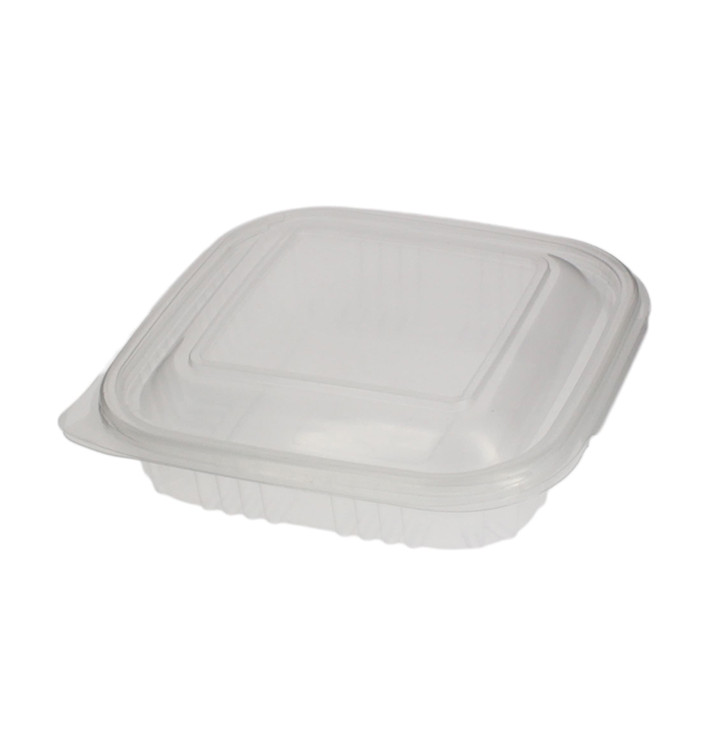 Plastic Hinged Deli Container Microwavable PP Square Shape 250ml (100 Units)  