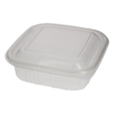 Plastic Hinged Deli Container Microwavable PP Square Shape 370ml (100 Units)  