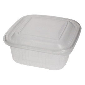 Plastic Hinged Deli Container Microwavable PP Square Shape 500ml (600 Units)