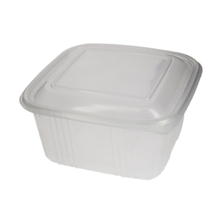 Plastic Hinged Deli Container Microwavable PP Square Shape 750ml (100 Units)  