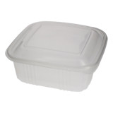 Plastic Hinged Deli Container Microwavable PP Square Shape 1000ml (100 Units)  