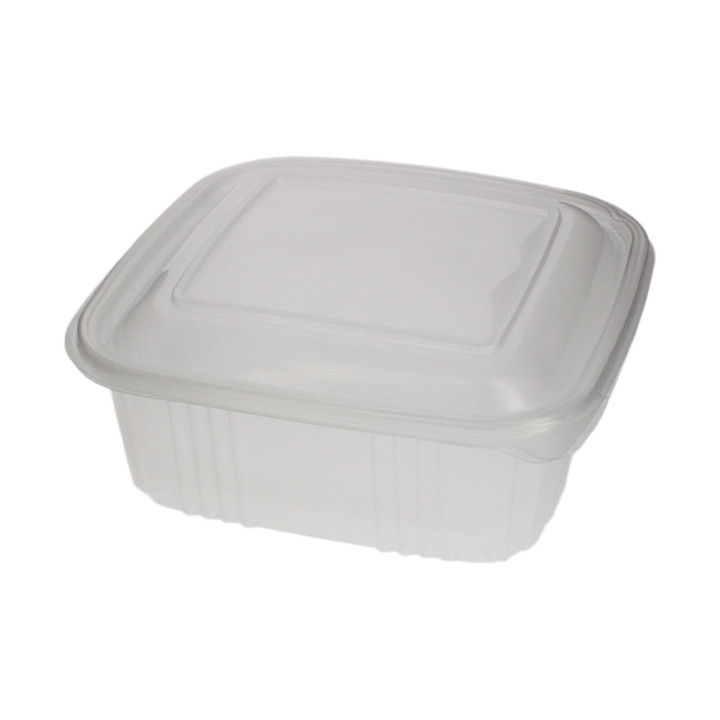 Plastic Hinged Deli Container Microwavable PP Square Shape 1000ml (100 Units)  