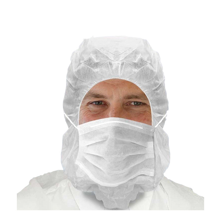 Disposable Surgeon Hood with Mask 3 Layers White (100 Units)