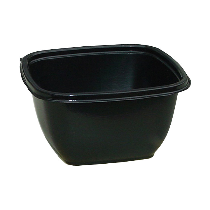Plastic Bowl PET Square Shape Black 500ml 125x125x70mm (500 Units)