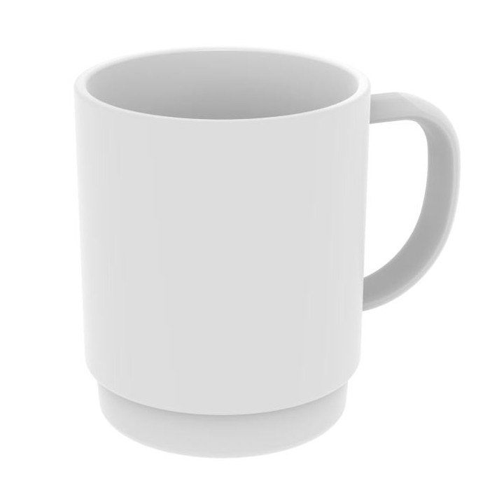 Reusable Plastic Cup SAN “Chocolate” White 310ml (6 Units)