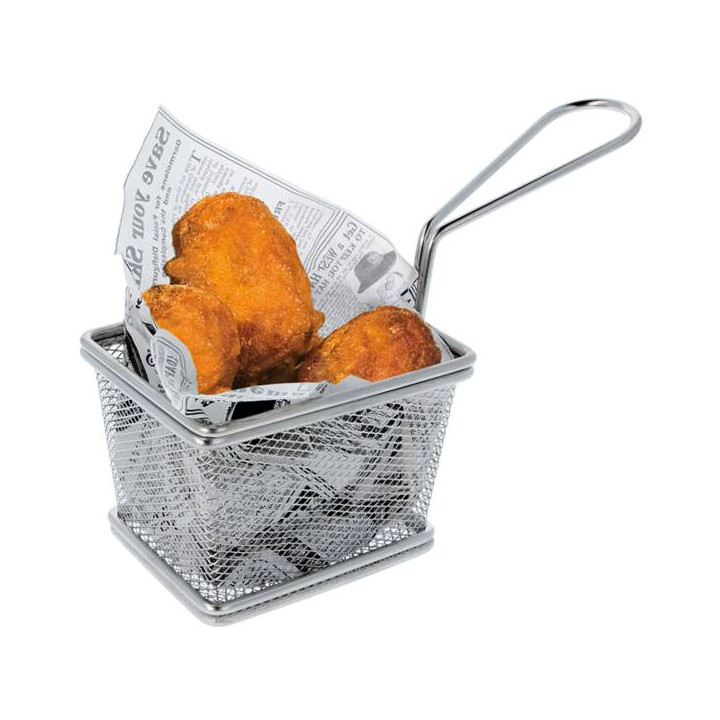 Serving Mini Fryer Container Steel 10x9x6cm (1 Unit) 