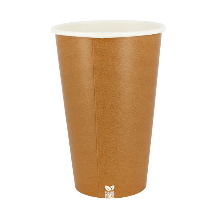 Plastic-Free Paper Cup 16 Oz/480ml "Caramel" Ø9cm (1.000 Units)