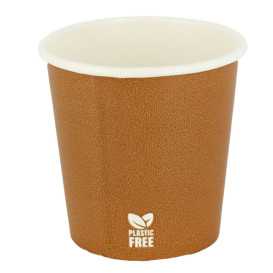 Plastic-Free Paper Cup 4Oz/120ml "Caramel" Ø6,2cm (100 Units)