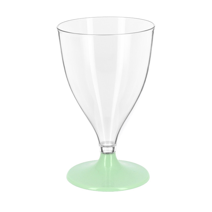 Reusable PS Cup Water/Wine Green Foot 200ml 2P (6 Units)