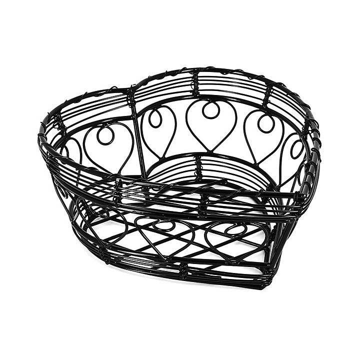 Serving Basket Containers Steel Heart Shape Black 18x18x9cm (1 Unit) 