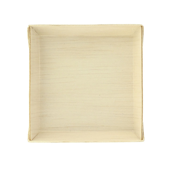 Wooden Mini Plate Square Shape 7x7x1,5cm (200 Units)