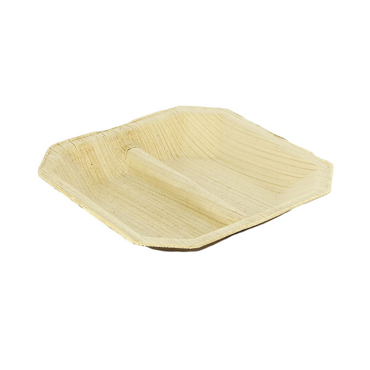 Palm Leaf Mini Plate Square Shape 2C 10x10cm (100 Units)