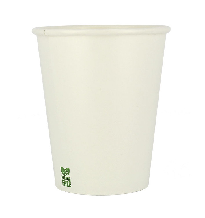 Plastic-Free Paper Cup 8 Oz/240ml White Ø8cm (50 Units)