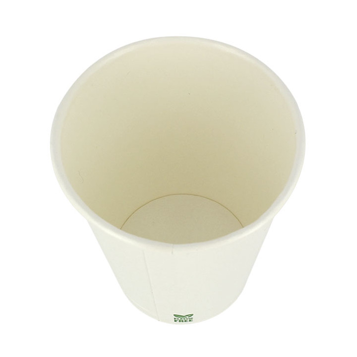 Plastic-Free Paper Cup 8 Oz/240ml White Ø8cm (50 Units)