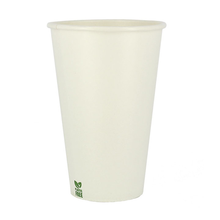 Plastic-Free Paper Cup 12 Oz/360ml White Ø8cm (50 Units)
