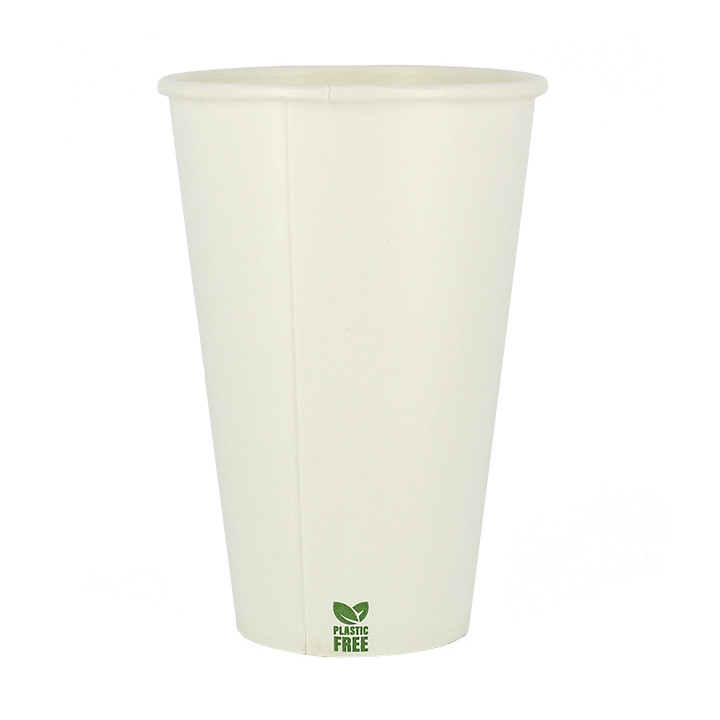 Plastic-Free Paper Cup 12 Oz/360ml White Ø8cm (50 Units)