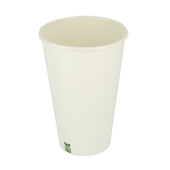 Plastic-Free Paper Cup 12 Oz/360ml White Ø8cm (50 Units)