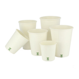 Plastic-Free Paper Cup 16 Oz/480ml White Ø9cm (50 Units)