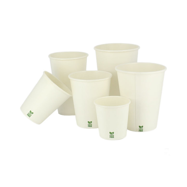 Plastic-Free Paper Cup 16 Oz/480ml White Ø9cm (50 Units)