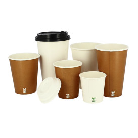 Plastic-Free Paper Cup 14 Oz/420ml "Caramel" Ø9cm (1.000 Units)