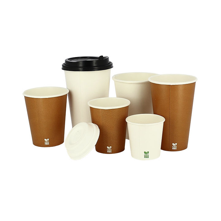 Plastic-Free Paper Cup 8 Oz/240ml White Ø8cm (50 Units)