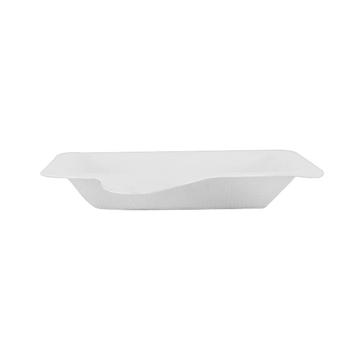 Sugarcane Plate with Handle White 11x11 cm (1000 Units)
