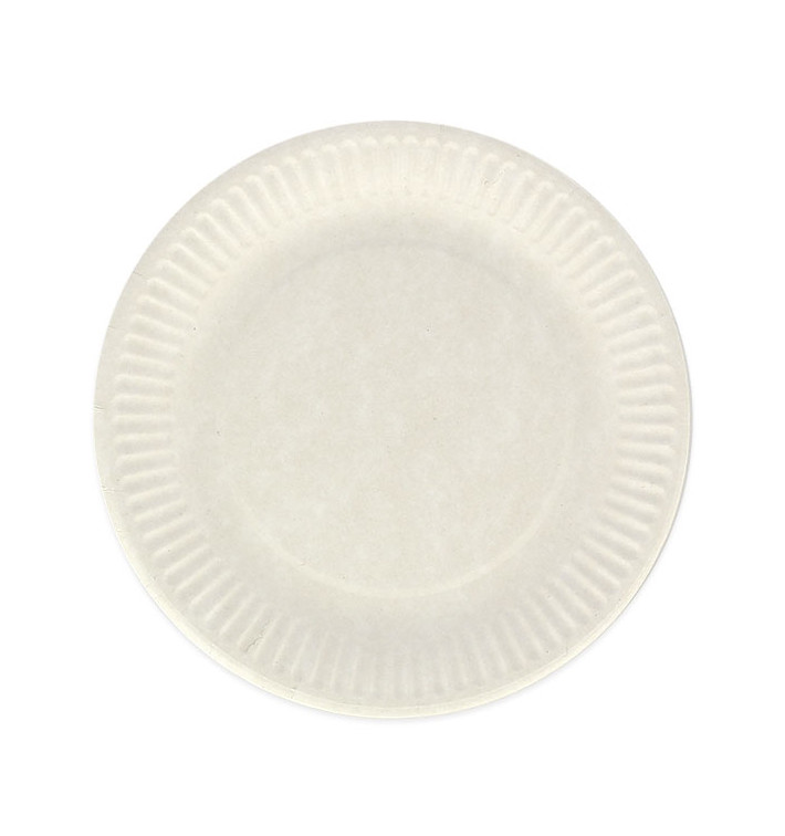 Paper Plate Biodegradable White 18 cm (1000 Units)