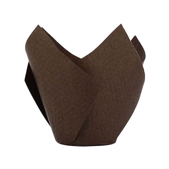 Cupcake Liner Tulip shape "Twist" Brown Ø5x6,5/9,8cm (300 Units)