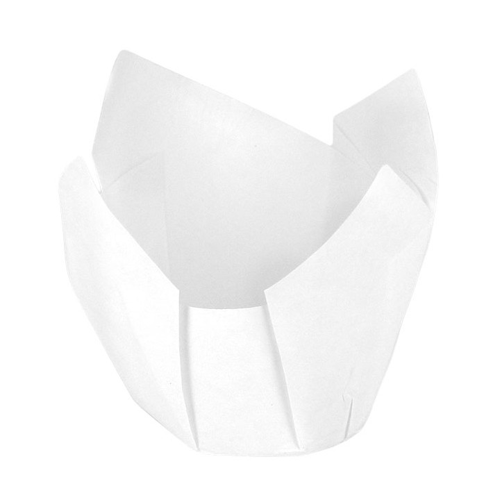 Cupcake Liner Tulip shape White Ø5x4,2/7,2cm (135 Units)  
